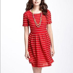 Anthropologie Bodine Red Scalloped Dress
